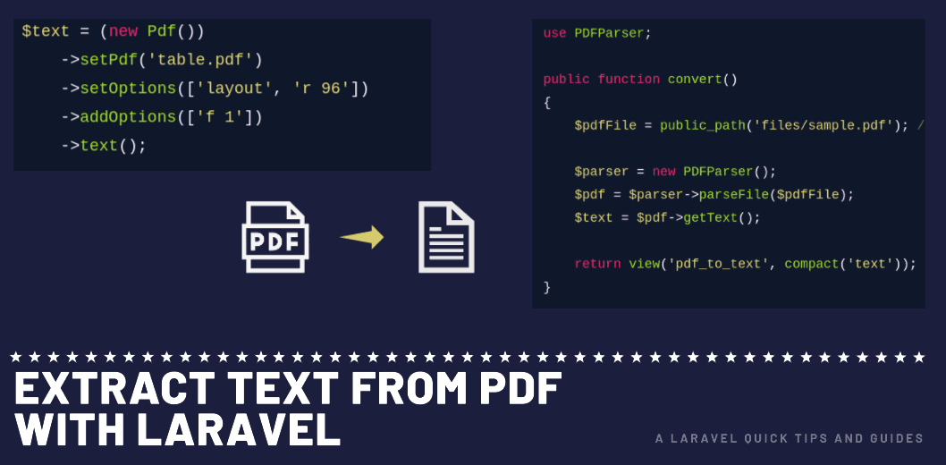 Easy way to extract Text from PDF with Laravel